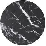 vidaXL Tischplatte Schwarz &Oslash;80x1 cm Hartglas in Marmoroptik