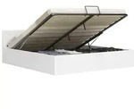 vidaXL Stauraumbett Hydraulisch Wei&szlig; Kunstleder 160&times;200cm
