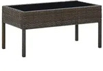 vidaXL Gartentisch Braun 75x40x37 cm Poly Rattan