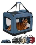lionto Hundetransportbox faltbar, stabile Stoffbox mit Mesh-Eins&auml;tzen, ideal f&uuml;r