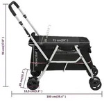 vidaXL Hundewagen Faltbar Schwarz 100x49x96 cm Leinenstoff
