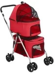 vidaXL Hundewagen f&uuml;r 2 Hunde Faltbar Rot 83x48x97 cm Oxford-Gewebe