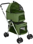 vidaXL Hundewagen f&uuml;r 2 Hunde Faltbar Gr&uuml;n 83x48x97 cm Oxford-Gewebe