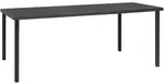 vidaXL Outdoor-Esstisch Anthrazit 190x90x74 cm Stahl