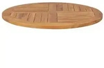 vidaXL Tischplatte Massivholz Teak Rund 2,5 cm 80 cm