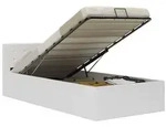 vidaXL Stauraumbett Hydraulisch Wei&szlig; Kunstleder 90&times;200 cm