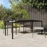 vidaXL Gartentisch Braun 190x90x75 cm Geh&auml;rtetes Glas und Poly Rattan