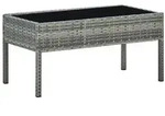 vidaXL Gartentisch Grau 75x40x37 cm Poly Rattan