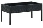 vidaXL Gartentisch Schwarz 75x40x37 cm Poly Rattan
