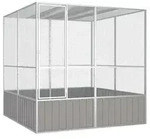 vidaXL Vogelk&auml;fig Grau 213,5x217,5x211,5 cm Verzinkter Stahl