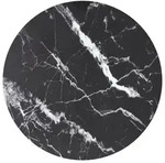 vidaXL Tischplatte Schwarz &Oslash;50x0,8 cm Hartglas in Marmoroptik