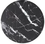 vidaXL Tischplatte Schwarz &Oslash;60x0,8 cm Hartglas in Marmoroptik