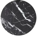 vidaXL Tischplatte Schwarz &Oslash;70x0,8 cm Hartglas in Marmoroptik