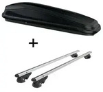 Dachbox JUEASY300 300Ltr schwarz + Dachtr&auml;ger VDP004 L kompatibel mit f&uuml;r VW Tiguan