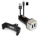 RealPower KFZ-Ladeger&auml;t Set + Kabel + Halterung Smartphone Multimedia-Technik KFZ