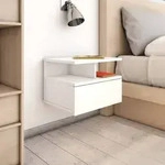 vidaXL H&auml;ngende Nachttische 2 Stk. Wei&szlig; 40 x 31 x 27 cm Holzwerkstoff