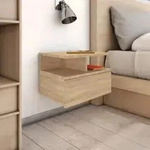 vidaXL Nachttische 2Stk. H&auml;ngend Sonoma-Eiche 40x31x27cm Holzwerkstoff