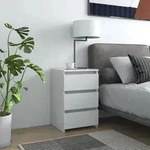 vidaXL Nachttische 2 Stk. Wei&szlig; 40x35x62,5 cm Holzwerkstoff