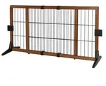 lionto Hundeschutzgitter 50 cm H&ouml;he, ausziehbares Absperrgitter aus Pinienholz,