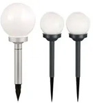 3er Set LED Solar Kugel Lampen Terrassen Steck Strahler Garten Au&szlig;en Beleuchtung