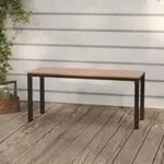 vidaXL Gartenbank 110 cm Stahl und WPC Braun und Schwarz