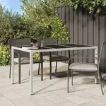 vidaXL Gartentisch 150x90x75 cm Geh&auml;rtetes Glas Poly Rattan Wei&szlig;