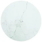 vidaXL Tischplatte Wei&szlig; &Oslash;60x0,8 cm Hartglas in Marmoroptik