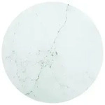 vidaXL Tischplatte Wei&szlig; &Oslash;70x0,8 cm Hartglas in Marmoroptik