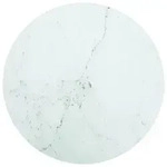 vidaXL Tischplatte Wei&szlig; &Oslash;80x1 cm Hartglas in Marmoroptik