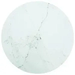 vidaXL Tischplatte Wei&szlig; &Oslash;90x1 cm Hartglas in Marmoroptik