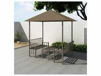 vidaXL Gartenpavillon mit Tisch und Bänken 2,5x1,5x2,4 m Taupe 180 g/m2
