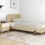 vidaXL Kleinkind-Bettschutzgitter Wei&szlig; (76-137)x55 cm Eisen
