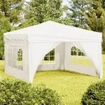 vidaXL Partyzelt Faltbar mit Seitenw&auml;nden Creme 3x3 m