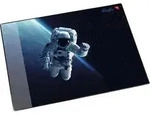 Schreibunterlage 40x53cm transparente Seitenleiste Astronaut