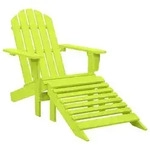 vidaXL Adirondack-Gartenstuhl mit Fu&szlig;teil Massivholz Tanne Gr&uuml;n