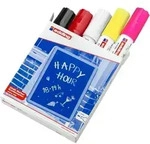 Kreidemarker edding 4090 4-15mm schwarz, rot, wei&szlig;, neongelb, neonpink VE=5 St&uuml;ck