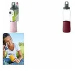 emsa Glas-Trinflasche Drink2Go, 0,7 Liter, weinrot