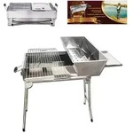 Mangal Edelstahl President Schaschlik Grill mit Grillrost und Ablage