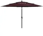vidaXL Sonnenschirm mit Aluminium-Mast 3-lagig Bordeauxrot 3,5 m