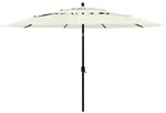 vidaXL Sonnenschirm mit Aluminium-Mast 3-lagig Sandfarbe 3,5 m
