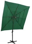 vidaXL Sonnenschirm mit Aluminium-Mast 4-lagig Gr&uuml;n 250x250 cm