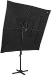 vidaXL Sonnenschirm mit Aluminium-Mast 4-lagig Schwarz 250x250 cm