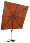 vidaXL Sonnenschirm mit Aluminium-Mast 4-lagig Terrakotta 250x250 cm