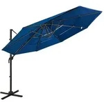 vidaXL Sonnenschirm mit Aluminium-Mast 4-lagig Azurblau 3x3 m