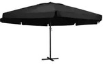vidaXL Sonnenschirm mit Aluminium-Mast 500 cm Schwarz
