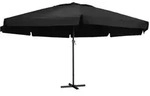 vidaXL Sonnenschirm mit Aluminium-Mast 600 cm Schwarz