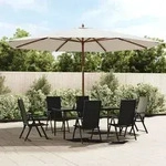 vidaXL Sonnenschirm mit Holzmast Sandfarben 400x273 cm