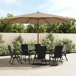 vidaXL Sonnenschirm mit Holzmast Taupe 400x273 cm