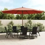 vidaXL Sonnenschirm mit Holzmast Terrakotta 400x273 cm