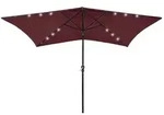 vidaXL Sonnenschirm mit LEDs und Stahl-Mast Bordeauxrot 2x3 m